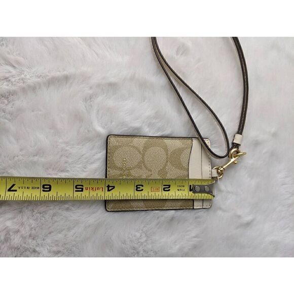 Coach Cream‎ & Tan ID Lanyard in Signature Monogram CC's New - Picture 6 of 6